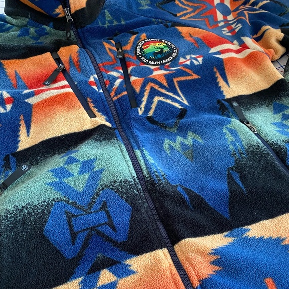 🔥 Polo Ralph Lauren Southwestern Print Beacon Fleece jacket Mens XL Worn 1x🏇🏼 - Picture 9 of 14